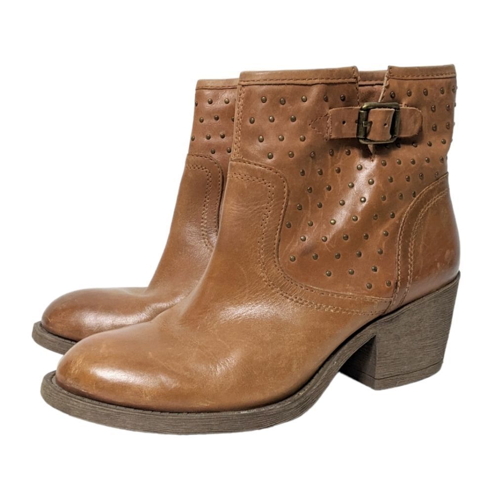 LUCKY BRAND Butler Leather Studded Ankle Boots 8.5 - Picture 4 of 10